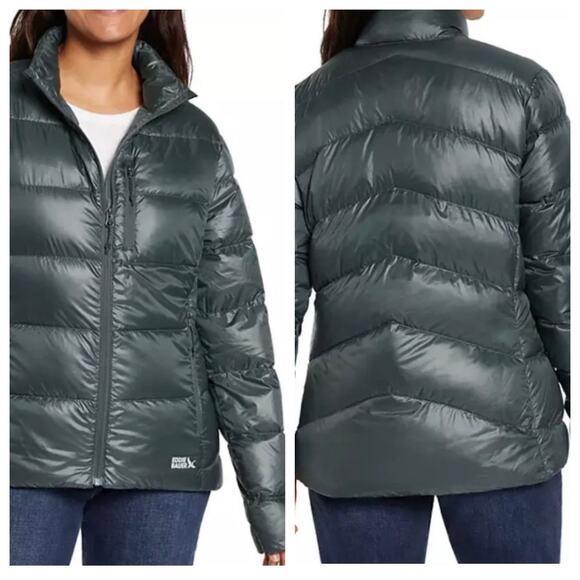 Eddie Bauer Women’s Down Packable Puffer Jacket Blue Emerald Plus Size XXL - Picture 1 of 13